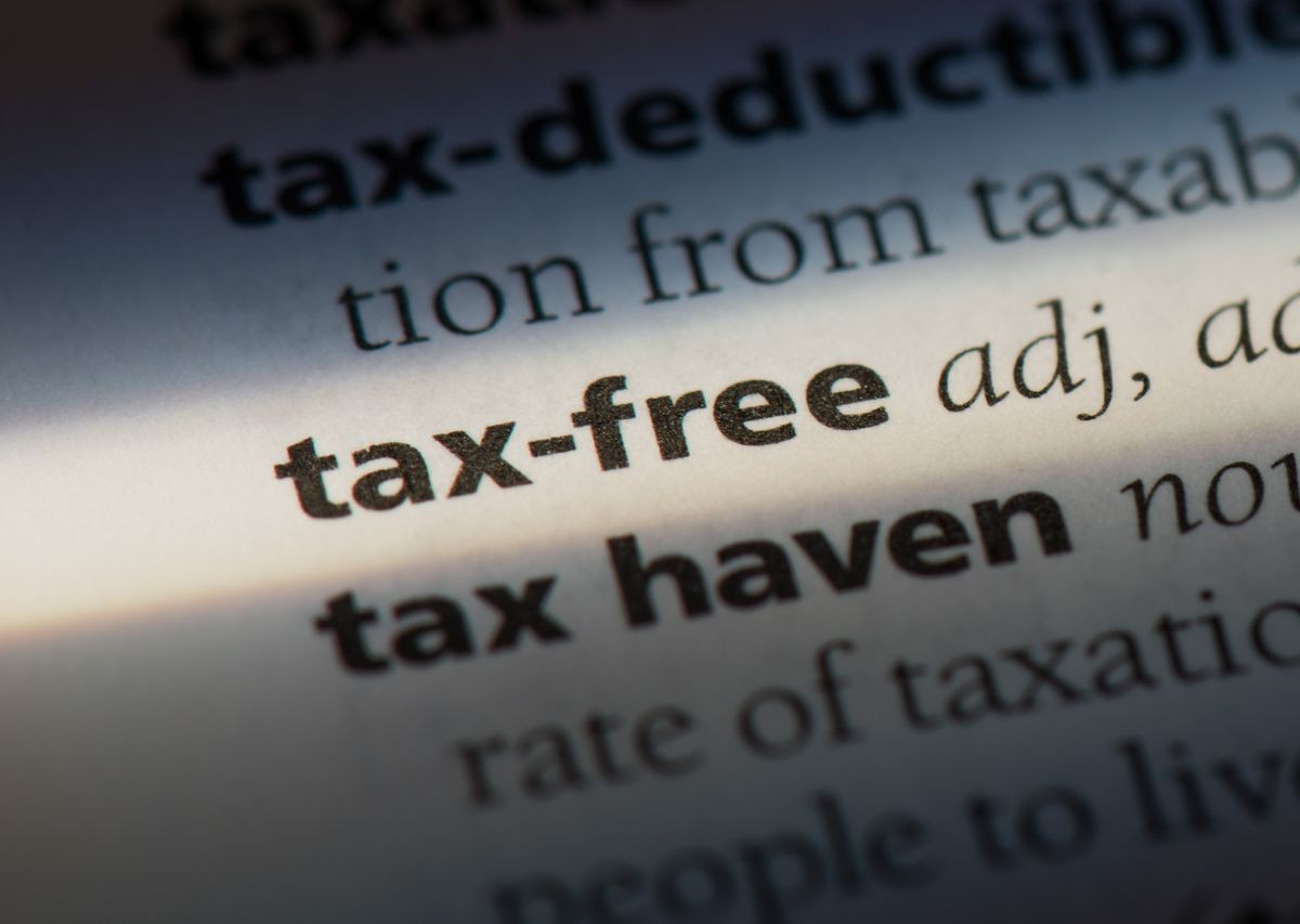 Tax free word in a dictionary. Tax-free concept